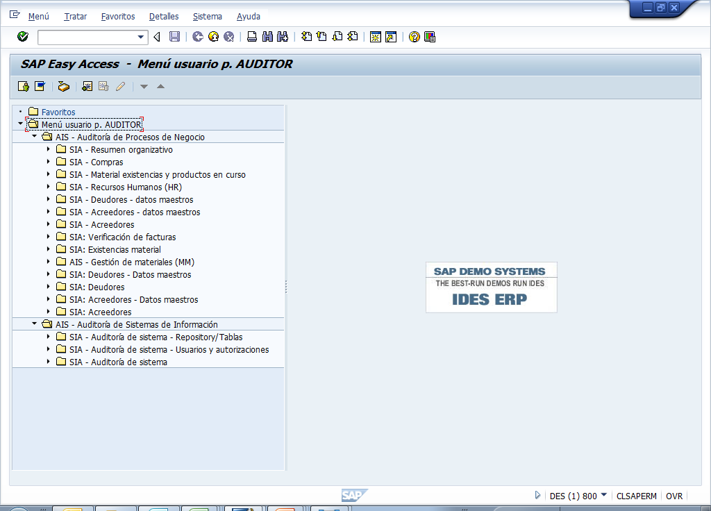 Enfoque de Auditoría SAP ERP SAP AIS 18 Enterprise