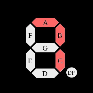 2. Indique qué el código BCD de 7 segmentos (como cátodo común) necesario para representar los siguientes número: a) c) b) d) A B C D E