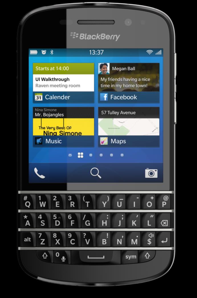Plan desde $ 40 Internet Incluidos $30 BlackBerry Q10 Cámara de 8MP Sistema Operativo BlackBerry 10 Correo electrónico Mensajes SMS, MMS y mensajería instantánea Procesador Qualcomm Snapdragon