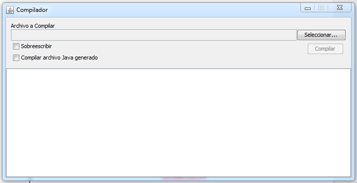 En Windows 7 El boton Seleccionar permite indicar el archivo que contiene el código origen.