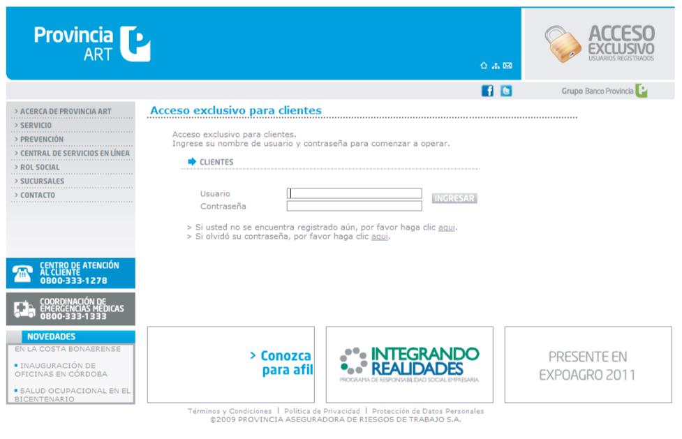 COMO COMPLETAR EL FORMULARIO DE DENUNCIA Acceso a http://www.provinciart.com.ar/index.php?pageid=49 2 Acceso: http://www.provinciart.com.ar/index.php?pageid=49 Usuario: coordinacionart@buenosaires.