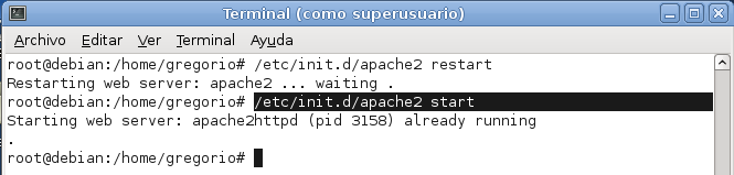Luego de haber actualizado los repositorios, debemos instalar el servidor Apache, para eso utilizamos el comando apt-get install apache2 Para comprobar que efectivamente tenemos el servidor web