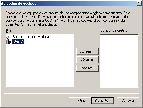 Instalación de servidores de Symantec AntiVirus Distribución de la instalación del servidor mediante una conexión de red 115 2 En el panel del contrato de licencia, haga clic en Acepto y, a