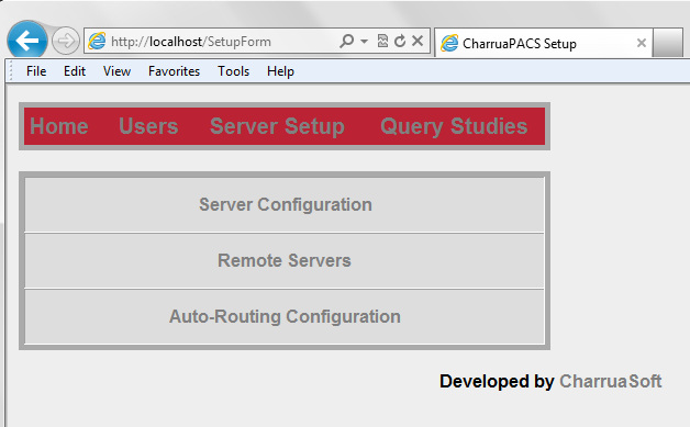 Setup: Server configuration: Es para parámetros del servidor principal.