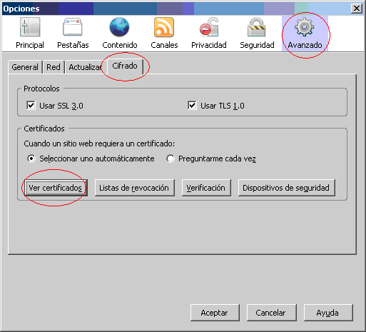 Debe aparecer el módulo ACOTEC PKCS11vXX, como muestra la siguiente ventana: Para comprobar que podemos leer el certificado de la tarjeta.