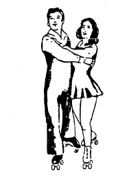 PROMENADE: la pareja mira hacia la misma dirección de movimiento con la mujer a la izquierda del hombre.