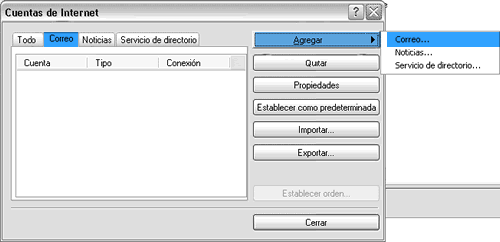 Figura 1 Al pulsar sobre "Cuentas" se abrirá la siguiente caja de diálogo (Figura 2).
