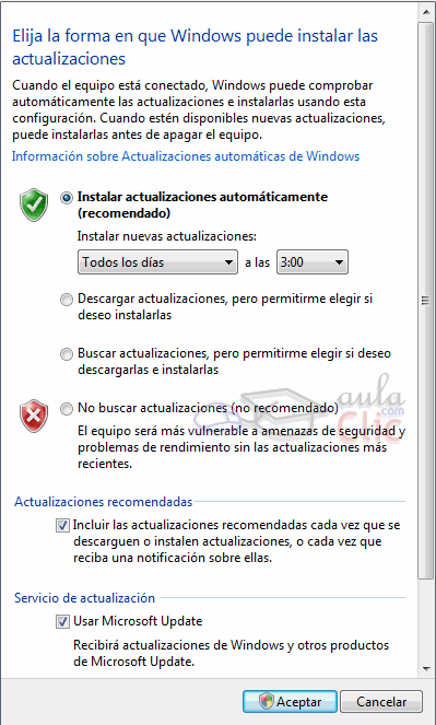2.6. ACTUALIZACIONES DE SEGURIDAD MICROSOFT Es necesario que tanto el Sistema Operativo Windows como el Navegador Internet Explorer cuenten con las últimas actualizaciones de seguridad disponibles.