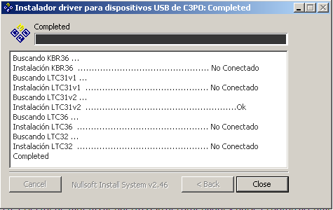Conecte el lector de tarjetas al puerto USB del ordenador y pulse el botón aceptar. A continuación le aparecerá una barra de progresión sobre la instalación del driver de su lector.
