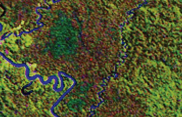 Imagen Landsat combinación 5-4-3 Diagrama de temperatura vs precipitación Concepto: sistema que ocupa las llanuras de inundación en terrazas bajas o depresiones recientes y subrecientes, así como