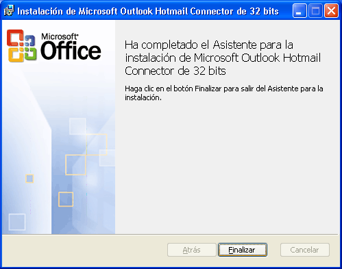Paso 2. Instalación de Microsoft Outlook Hotmail Connector. A. En caso que hayas guardado el archivo, da doble clic en el instalador OutlookConnector.exe.