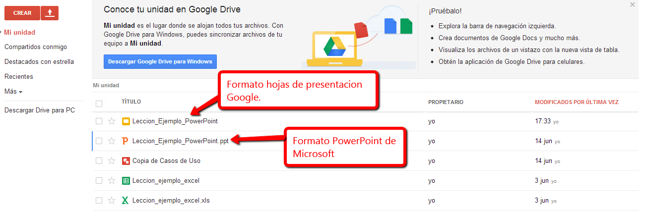Google Docs (Hojas de Presentación) Una de las maneras más fáciles de convertir nuestra presentación de PowerPoint u otras aplicaciones de Microsoft Office en Google Docs es haciendo clic derecho en