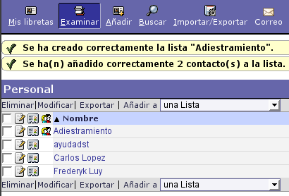Crear Una Lista de Contactos de Correo en Webmail Luego podrá ver a su Lista de contactos o Lista de Distribución