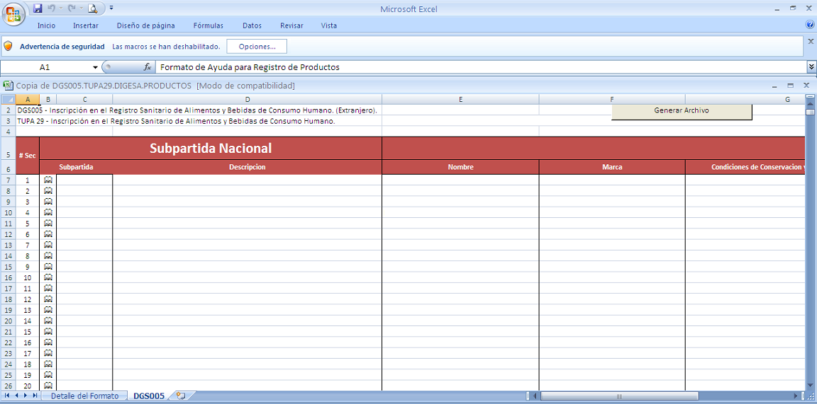 En seguida, se muestra una pantalla en donde se selecciona lo que se desea hacer con el archivo Excel generado por el Sistema VUCE, seleccionar Abrir con. Dar clic en.