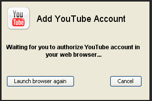3. Ahora damos clic en Add Account para ir YouTube para dar acceso a la cuenta. 4.
