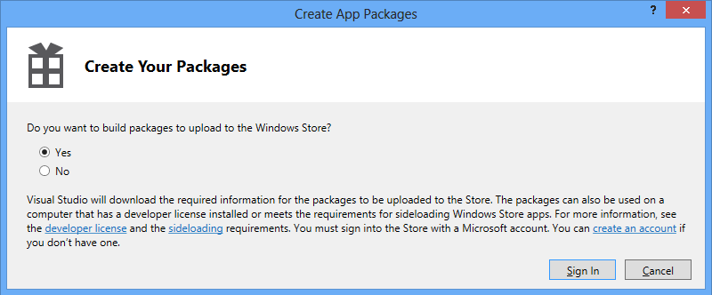 4. La solución ya está lista para generar el paquete para la Store de Windows 8. Para ello, haz clic derecho sobre el proyecto Launcher y selecciona Store > Create App Packages 5.