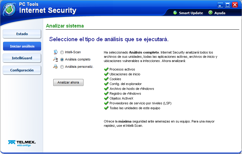 Cerrar la protección automática Da clic con botón derecho del mouse sobre el icono del Antivirus y selecciona Desactivar IntelliGuard.