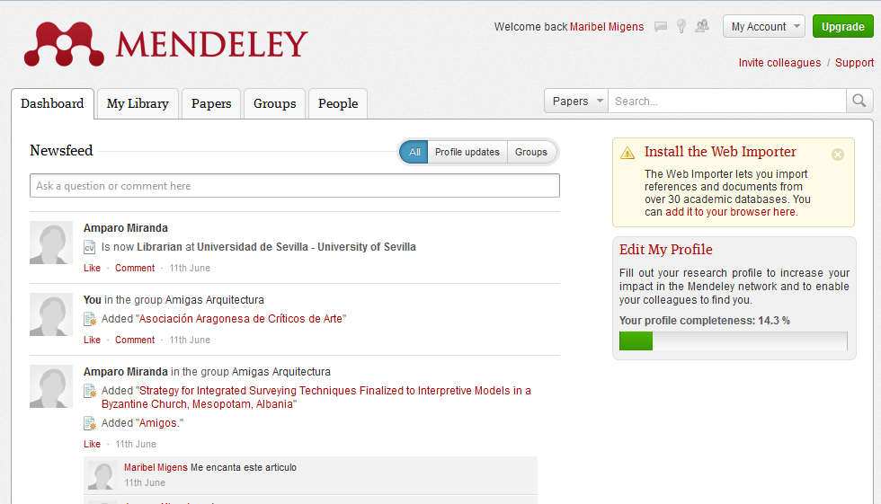 3. Crear una cuenta en Mendeley Te creas una cuenta http://www.mendeley.