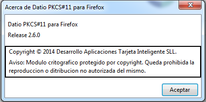 9) Si tiene instalado el navegador Firefox, se ejecutará automáticamente el instalador del modulo de seguridad de Firefox apareciendo la siguiente pantalla, y aceptar el