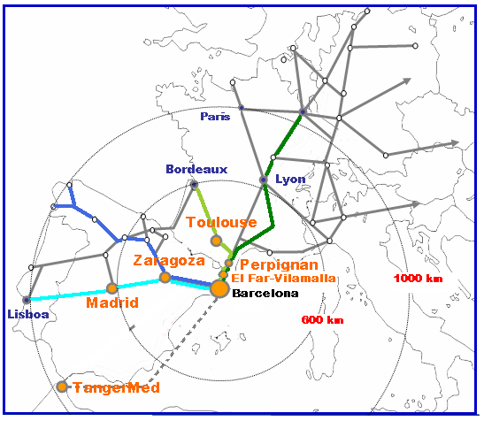 Red de puertos secos Corredores Europeos Proyectos Acciones en infrastructuras y nuevos servicios Terminales marítimas interiores: centros de servicios, integrados en el
