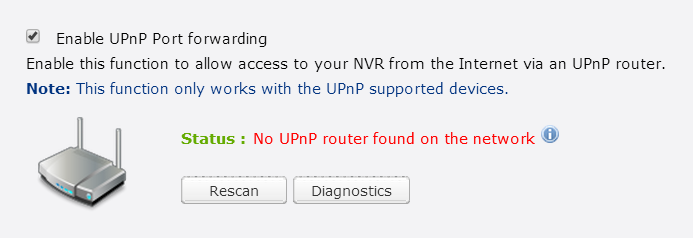 UPnP. Cuando esta opción esté habilitada, su VNR estará accesible desde Internet a través del enrutador UPnP.