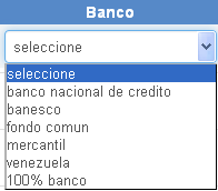 o Seleccione el banco en el cual se realizó el deposito o transferencia: o Cuentas bancarias: Transferencias o depósitos a nombre del: Fisco Municipal de Valencia (RIF.