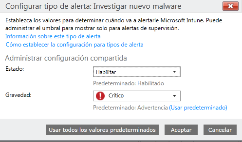 En el ejemplo se va a establecer una alerta de nuevo malware. 1 2 