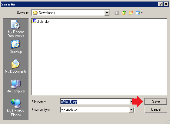 4. Elegir la carpeta donde se descargará el archivo y dar click al botón Save (Guardar). Se descargará un archivo comprimido (formato ZIP), que incluirá el archivo XML y PDF de cada CFDI emitido. 5.