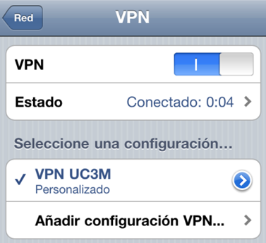 4. Active la VPN y si se ha conectado correctamente podrá ver en Estado que está conectado. 5.