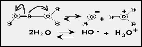 Para un determinado volumen de agua pura, un reducido pero constante número de moléculas de agua estarán ionizadas de esta manera.
