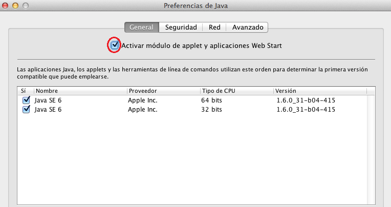 1.1.1. Mac OS X: Actualización de Java 2012-006 de Apple La actualización 2012-06 de Applet Java para Mac OS X, añade ciertos cambios que hacen que el sistema de firma pueda no funcionar