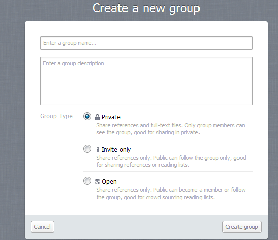 10. Usos sociales de Mendeley: Groups Podemos crear un grupo también desde una carpeta (botón derecho del ratón).