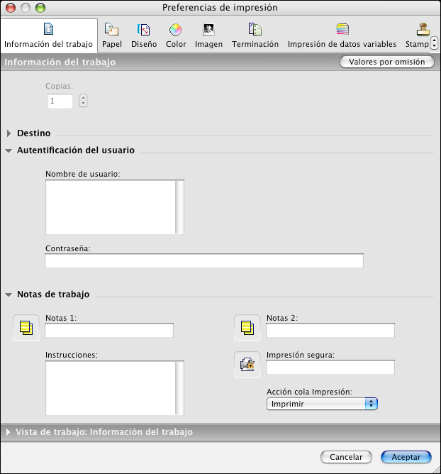 IMPRESIÓN DESDE MAC OS X 22 Puede especificar cómo se muestran los accesos directos en la ventana Básico, seleccione un acceso directo en la lista Accesos directos actuales y a continuación haga clic