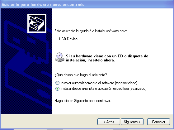 Paso 3 Instalar drivers para Windows (3) Seleccionar