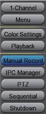5. Grabación Manual Después de añadir las cámaras IP al grabador NVR, puede activar la función de grabación manual en el modo Vídeo en directo (Live view). 1.