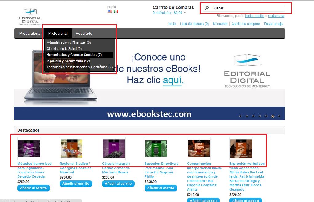 Ahora sí, empieza con tu proceso de descarga. 1. Accede a la página principal: www.ebookstec.com 2. Selecciona el ebook de tu preferencia.