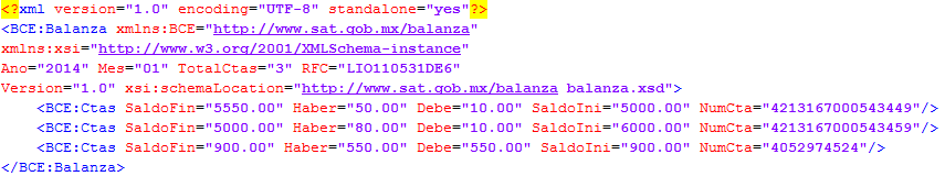Pág. 16 Generar XML. Para generar el XML de la balanza de comprobación listo para ser enviado a través del buzón tributario haga lo siguiente: 1. Verifique que los montos y las cuentas son correctos.