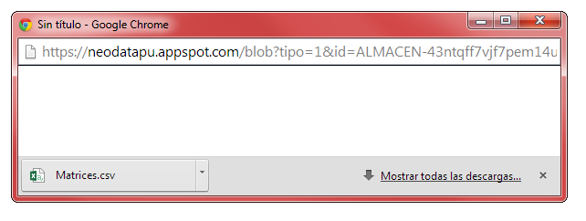 Luego cambia el mensaje por el icono siguiente: Haga clic en el icono y seleccione Permitir siempre pop-ups de Neodata.appspot.
