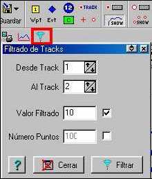 Perfil del track Seleccionando el icono Perfiles track el programa nos presenta una nueva ventana con el perfil altimétrico del track.