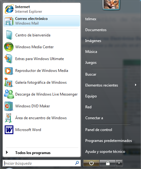 Configuración de Correo en Windows Mail con IMAP Paso 1.