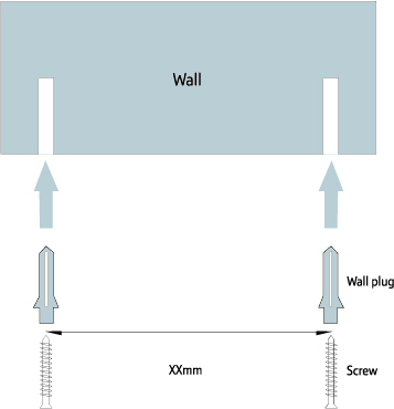 17. Fijación en pared IMPORTANTE Antes de montar su D1111 en la pared, asegúrese de no taladrar ningún cable ni ninguna tubería escondida.