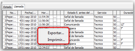 Estadísticas Agentes Podemos exportar las estadísticas a una archivo Excel.