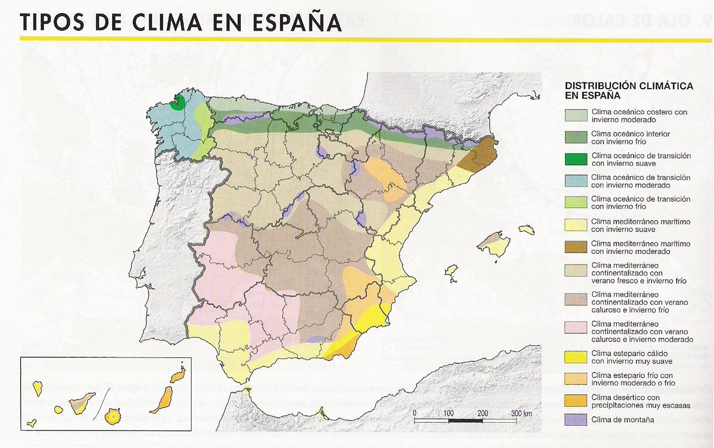 TEMA 5: LOS DOMINIOS CLIMÁTICOS EN ESPAÑA 1. Los principales tipos de climas y sus características. 2. La distribución geográfica de los climas de España.
