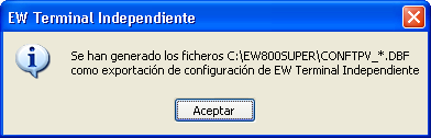 10.3. Exportar configuración Terminal La opción Exportar configuración Ew Terminal se encuentra en el menú Herramientas.