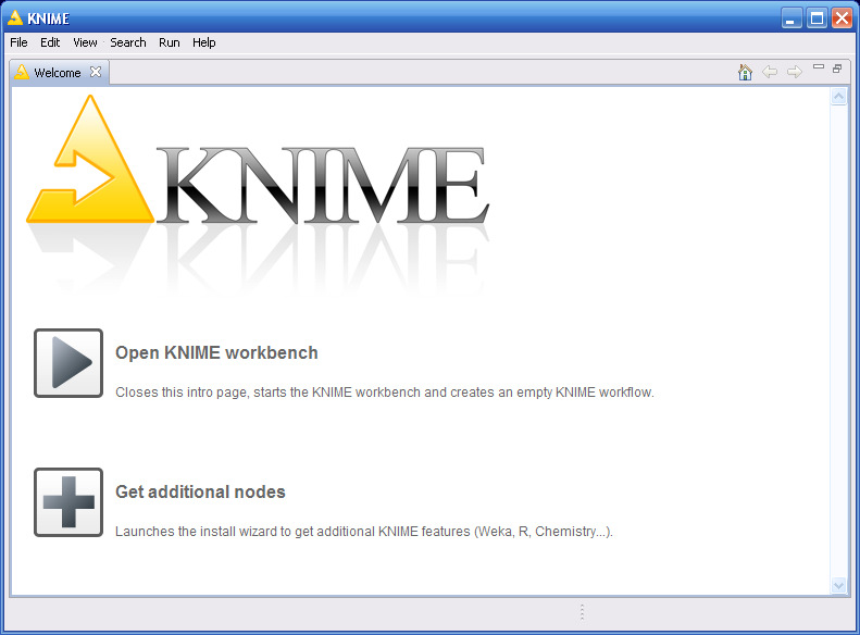 Para ejecutar KNIME, busque el fichero knime.
