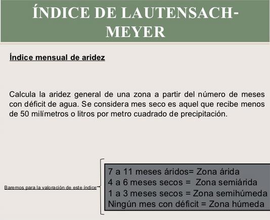 11 d) Indice de Lautensach-Mayer. e) Indice de Thornthwaite.
