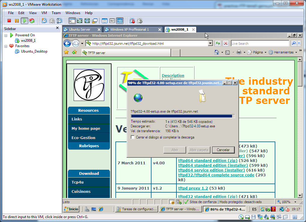 Actividad 7: Instalación y configuración de un servidor TFTP. Cliente TFTP.