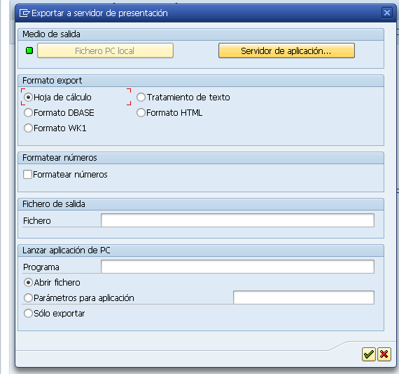 Si se pulsa el botón de Enviar, el sistema da la posibilidad de enviar el informe ejecutado a otro usuario de SAP.
