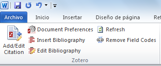 Crear bibliografía con Zotero en Word Instalación del plugin para Word: A través de https://www.zotero.org/support/word_processor_plugin_installation_for_zotero_2.