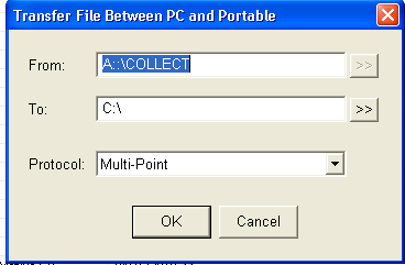 Deberemos descargar a la PC el archivo llamado COLLECT. Para ello basta con arrastrar el archivo desde el panel de la colectora (panel derecho) a alguna carpeta del panel de la PC (panel izquierdo).